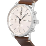 Fossil The Commuter White Dial Brown Leather Strap Watch for Men - FS5402 Buy Now By Fossil