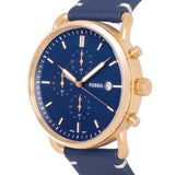 Fossil The Commuter Blue Dial Blue Leather Strap Watch for Men - FS5404 Buy Now By Fossil