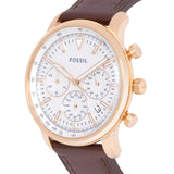 Fossil Goodwin Chronograph White Dial Brown Leather Strap Watch for Men - FS5415 Buy Now By Fossil