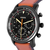 Fossil Goodwin Luggage Chronograph Black Dial Brown Leather Strap Watch for Men - FS5501 Buy Now By Fossil