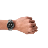 Fossil Retro Pilot Chronograph Black Dial Grey Steel Strap Watch for Men - FS5834 Buy Now By Fossil