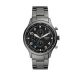 Fossil Retro Pilot Chronograph Black Dial Grey Steel Strap Watch for Men - FS5834 Buy Now By Fossil