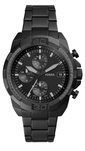 Fossil Bronson Chronograph Black Dial Black Steel Strap Watch for Men - FS5853 Buy Now By Fossil
