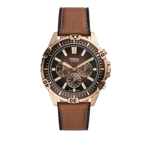 Fossil Garrett Chronograph Brown Dial Brown Leather Strap Watch for Men - FS5867 Buy Now By Fossil
