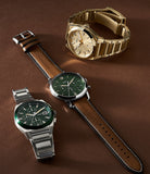 Fossil Everett Chronograph Green Dial Silver Steel Strap Watch for Men - FS5964 Buy Now By Fossil