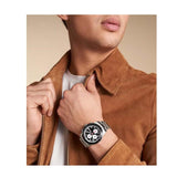 Fossil Sport Tourer Chronograph Black Dial Silver Steel Strap Watch for Men - FS6045 Buy Now By Fossil