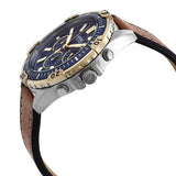 Fossil Garrett Chronograph Blue Dial Brown Leather Strap Watch for Men - FS5625 Buy Now By Fossil