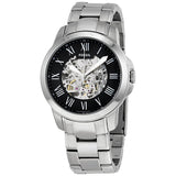 Fossil Grant Skeleton Black Dial Silver Steel Strap Watch for Men - ME3055 Buy Now By Fossil