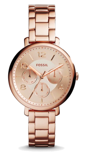 Fossil Jacqueline Rose Gold Dial Rose Gold Steel Strap Watch for Women - ES3665 Buy Now By Fossil