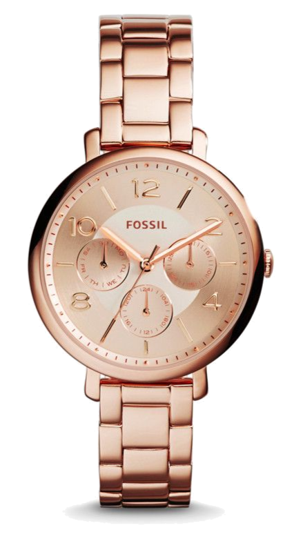 Fossil Jacqueline Rose Gold Dial Rose Gold Steel Strap Watch for Women - ES3665 Buy Now By Fossil