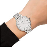 Fossil Jacqueline White Dial Silver Steel Strap Watch for Women - ES3433 Buy Now By Fossil