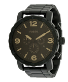 Fossil Nate Chrongraph Ion Plated Black Dial Black Steel Strap Watch for Men - JR1356 Buy Now By Fossil