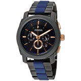 Fossil Machine Chronograph Black Dial Two Tone Steel Strap Watch for Men - FS5164 Buy Now By Fossil