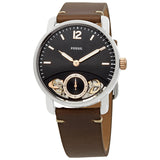 Fossil The Commuter Twist Black Dial Brown Leather Strap Watch for Men - ME1165 Buy Now By Fossil