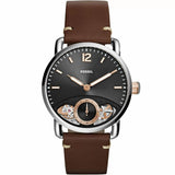 Fossil The Commuter Twist Black Dial Brown Leather Strap Watch for Men - ME1165 Buy Now By Fossil