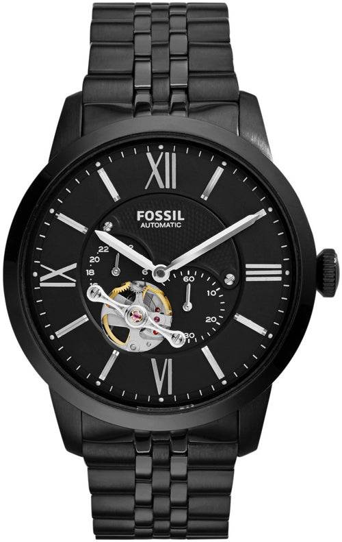 Fossil Townsman Multi Function Mechanical Black Dial Black Steel Strap Watch for Men - ME3062 Buy Now By Fossil