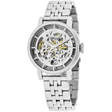 Fossil Boyfriend Automatic Skeleton Silver Dial Silver Steel Strap Watch for Women - ME3067 Buy Now By Fossil