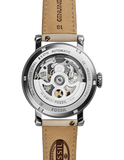 Fossil Boyfriend Automatic Skeleton Silver Dial White Leather Strap Watch for Women - ME3069 Buy Now By Fossil