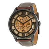Fossil Townsman Automatic Skeleton Brown Dial Brown Leather Strap Watch for Men - ME3098 Buy Now By Fossil