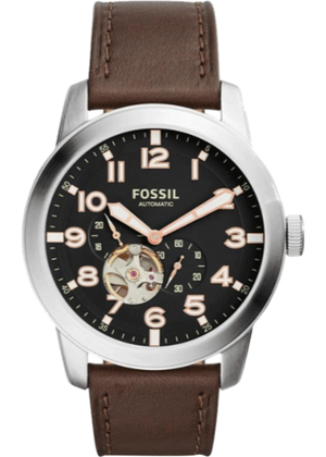 Fossil Pilot 54 Automatic Black Dial Brown Leather Strap Watch for Men - ME3118 Buy Now By Fossil