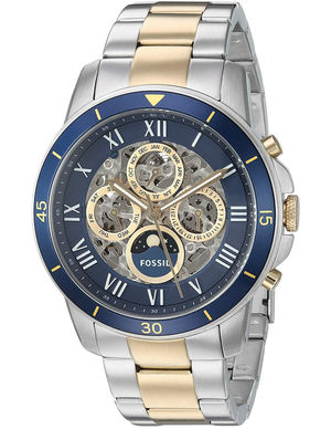 Fossil Grant Sport Automatic Skeleton Blue Dial Two Tone Steel Strap Watch for Men - ME3141 Buy Now By Fossil