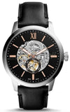 Fossil Townsman Skeleton Black Dial Black Leather Strap Watch for Men - ME3153 Buy Now By Fossil