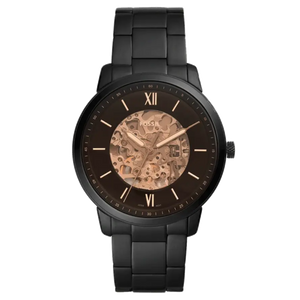 Fossil Neutra Automatic Skeleton Black Dial Black Steel Strap Watch for Men - ME3183 Buy Now By Fossil
