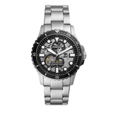 Fossil FB-01 Automatic Skeleton Black Dial Silver Steel Strap Watch for Men - ME3190 Buy Now By Fossil