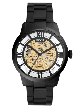 Fossil Townsman Automatic Skeleton Black Dial Black Steel Strap Watch for Men - ME3197 Buy Now By Fossil