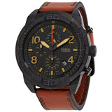 Fossil Bronson Black Dial Brown Leather Strap Watch for Men - FS5714 Buy Now By Fossil