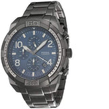 Fossil Bronson Chronograph Blue Dial Grey Steel Strap Watch for Men - FS5711 Buy Now By Fossil