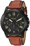 Fossil Grant Chronograph Black Dial Brown Leather Strap Watch for Men - FS5241 Buy Now By Fossil