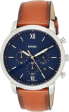 Fossil Neutra Chronograph Blue Dial Brown Leather Strap Watch for Men - FS5453 Buy Now By Fossil