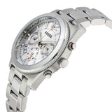 Fossil Boyfriend Chronograph Silver Dial Silver Steel Strap Watch for Women - ES2198 Buy Now By Fossil