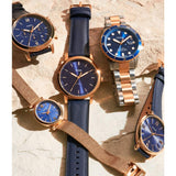 Fossil The Minimalist 3H Analog Blue Dial Blue Leather Strap Watch for Men - FS5789 Buy Now By Fossil