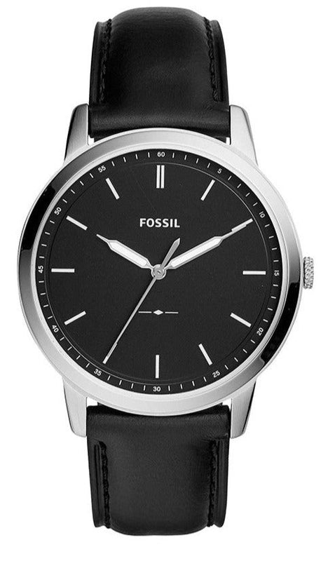 Fossil The Minimalist Three Hand Black Dial Black Leather Strap Watch for Men - FS5398 Buy Now By Fossil