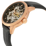 Fossil Townsman Automatic Skeleton Black Dial Black Leather Strap Watch for Men - ME3084 Buy Now By Fossil