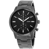 Fossil Townsman Chronograph Black Dial Silver Steel Strap Watch for Men - FS5349 Buy Now By Fossil