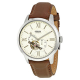 Fossil Townsman Automatic White Dial Brown Leather Strap Watch for Men - ME3064 Buy Now By Fossil