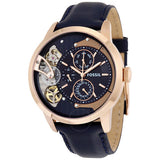 Fossil Townsman Twist Skeleton Blue Dial Blue Leather Strap Watch for Men - ME1138 Buy Now By Fossil
