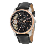 Fossil Twist Multi-Function Chronograph Black Dial Black Leather Strap Watch for Men - ME1099 Buy Now By Fossil