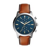 Fossil Townsman Chronograph Blue Dial Brown Leather Strap Watch for Men - FS5279 Buy Now By Fossil