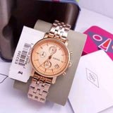Fossil Boyfriend Chronograph Rose Gold Dial Rose Gold Steel Strap Watch for Women - ES3380 Buy Now By Fossil