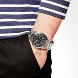 Fossil Grant Chronograph Black Dial Silver Steel Strap Watch for Men - FS4994 Buy Now By Fossil
