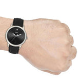 Fossil The Minimalist Carbon Series Black Dial Black Leather Strap Watch for Men - FS5497 Buy Now By Fossil