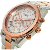Fossil Perfect Boyfriend Mother of Pearl Dial Two Tone Steel Strap Watch for Women - ES4135 Buy Now By Fossil