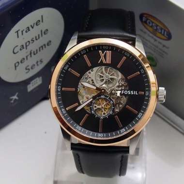 Fossil Flynn Mechanical Black Dial Black Leather Strap Watch for Men - BQ2216 Buy Now By Fossil