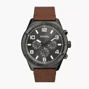 Fossil Brox Multifunction Grey Dial Brown Leather Strap Watch for Men - BQ2800 Buy Now By Fossil