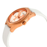 Guess G Twist White & Gold Dial White Silicone Strap Watch For Women - W0911L5 Buy Now By Guess