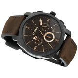 Fossil Machine Flight Chronograph Brown Dial Brown Leather Strap Watch for Men - FS4656 Buy Now By Fossil